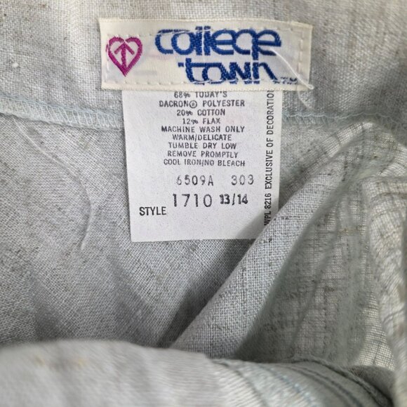 Vintage College Town Pleated Midi Skirt Sze 13-14 Gray Deadstock USA Cottagecore - Picture 5 of 9